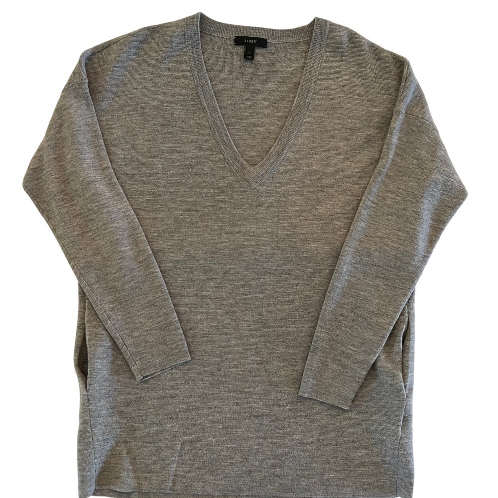 J Crew Merino Wool Gray Sweater Size XS